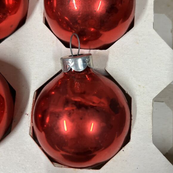 Lot Of 22 VTG Pyramid Rauch Glass 1.75" Christmas‎ Ornament Red - Picture 4 of 7